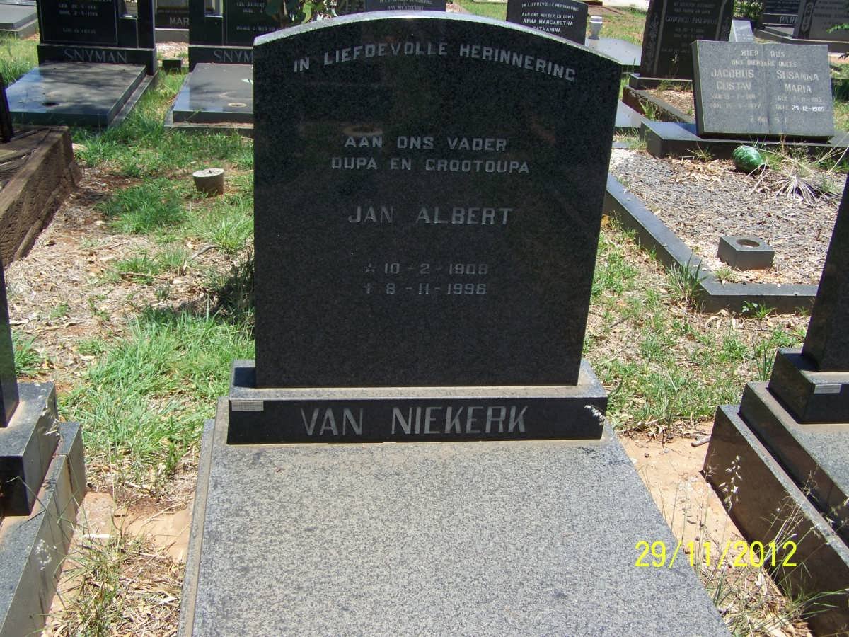 NIEKERK Jan Albert, van 1908-1996
