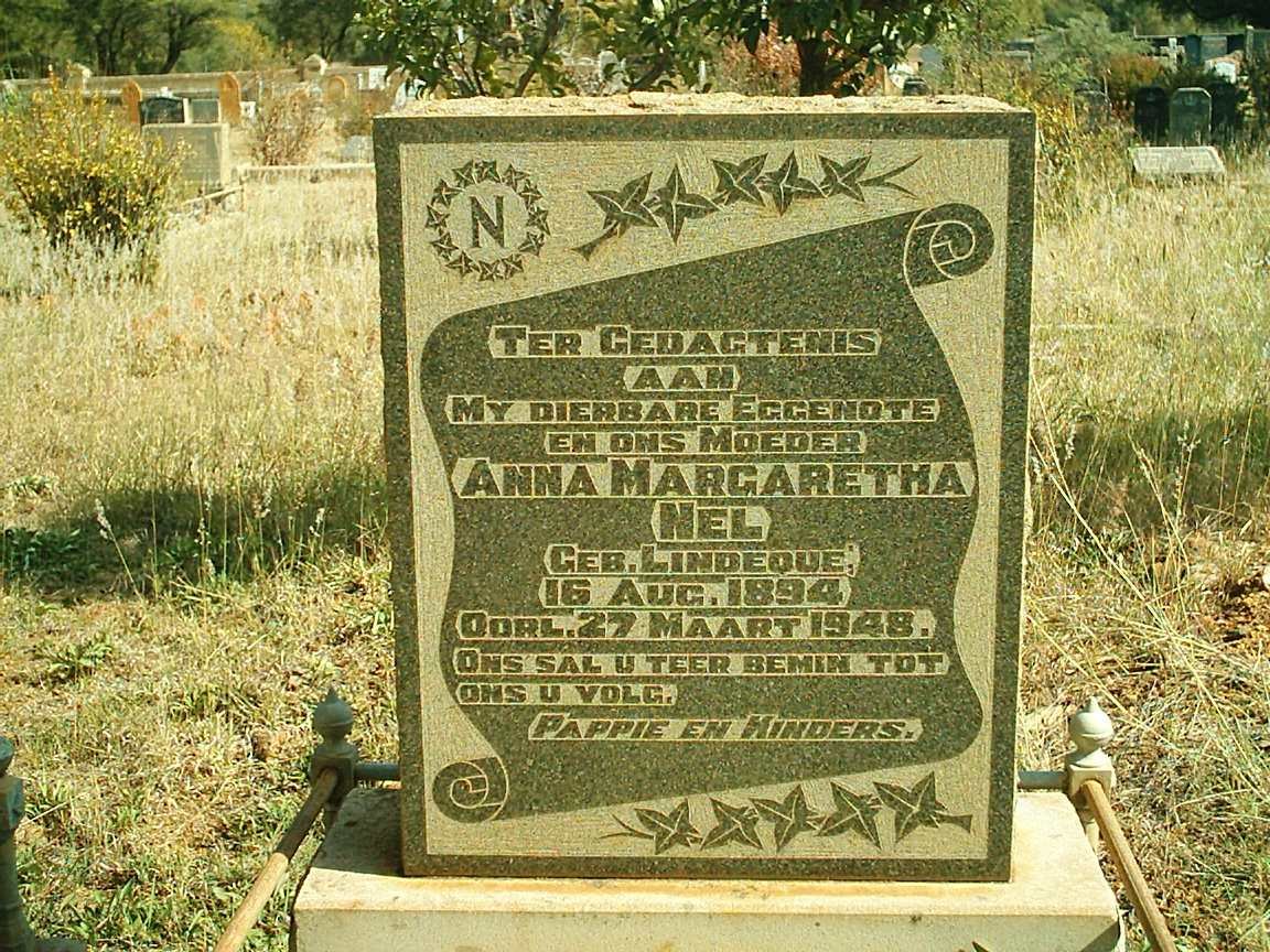 NEL Anna Margaretha nee LINDEQUE 1894-1948