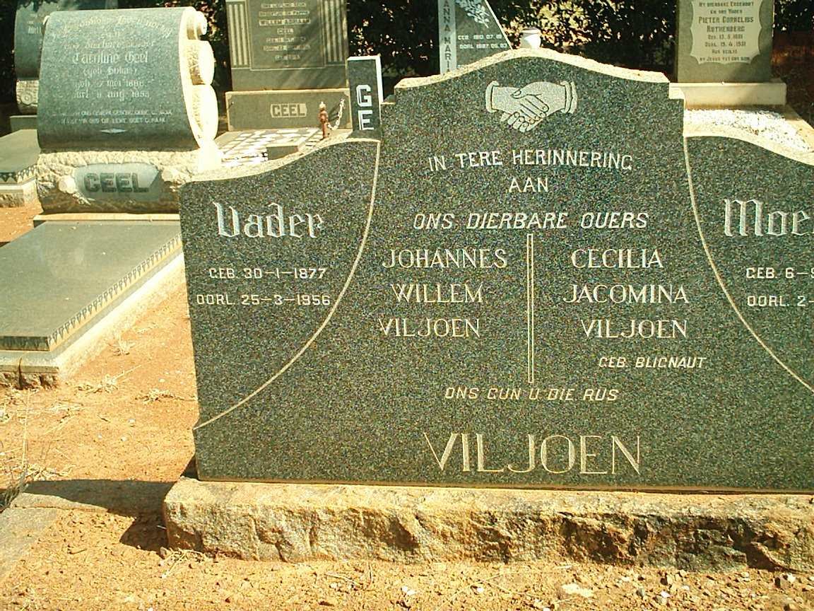VILJOEN Johannes Willem 1877-1956 &amp; Cecilia Jacomina BLIGNAUT ??-??