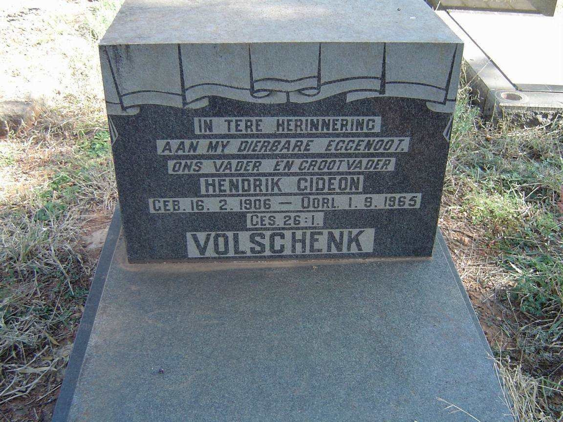 VOLSCHENK Hendrik Gideon 1906-1965