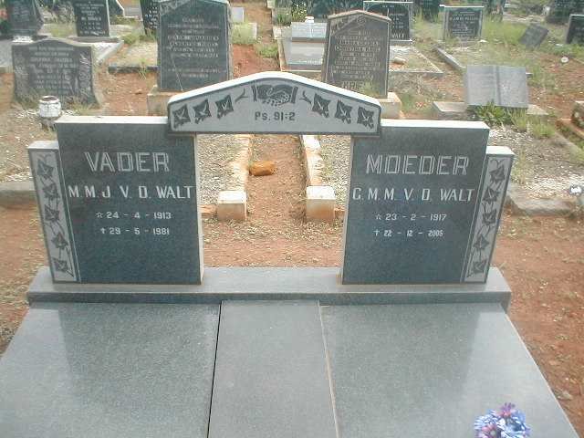 WALT M.M.J., v.d. 1913-1981 &amp; G.M.M. 1917-2005