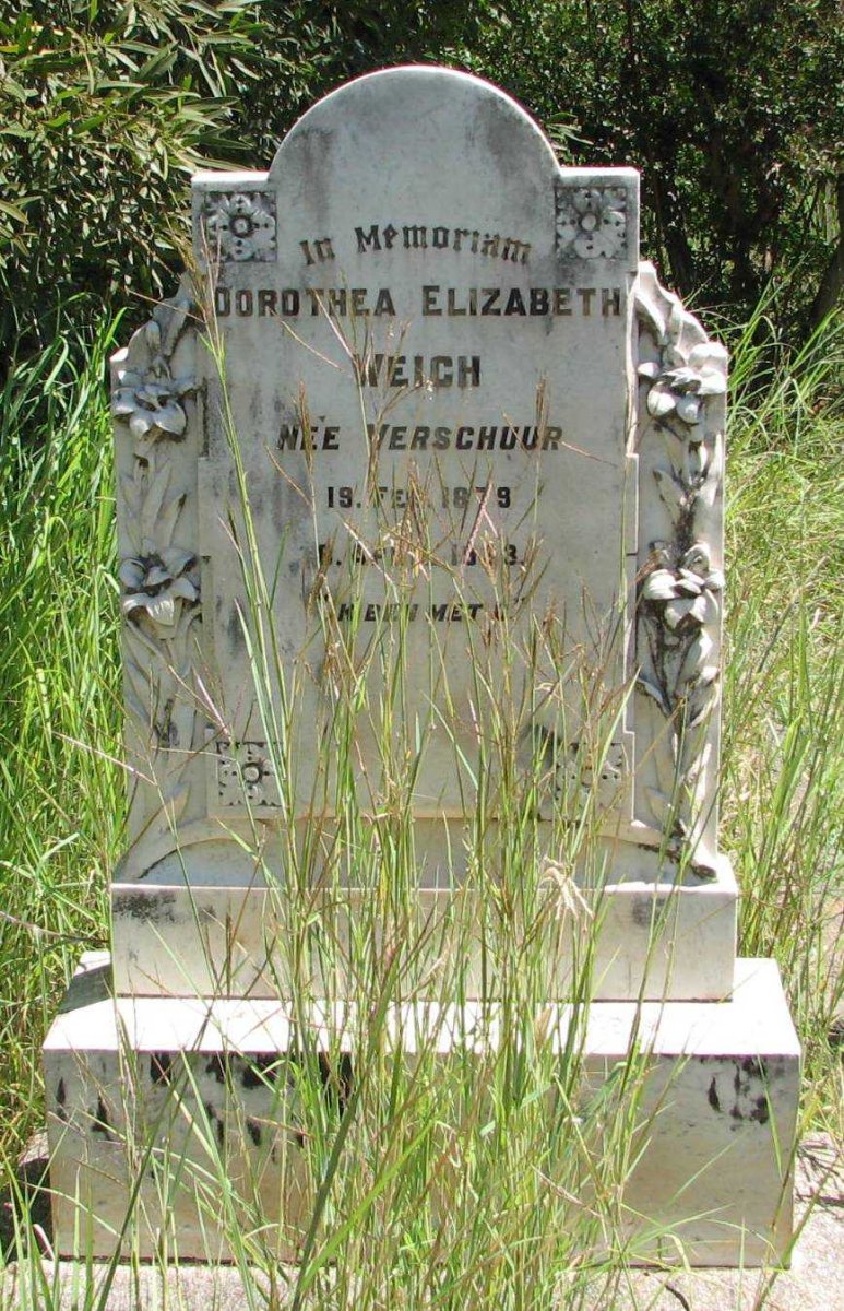 WEICH Dorothea Elizabeth nee VERSCHUUR 1879-19?3