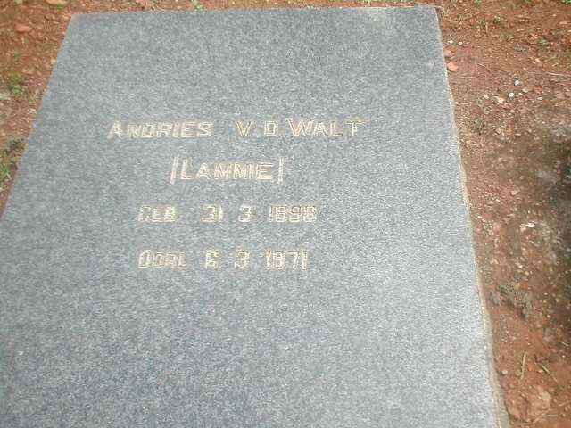 WALT Andries, v.d. 1898-1971
