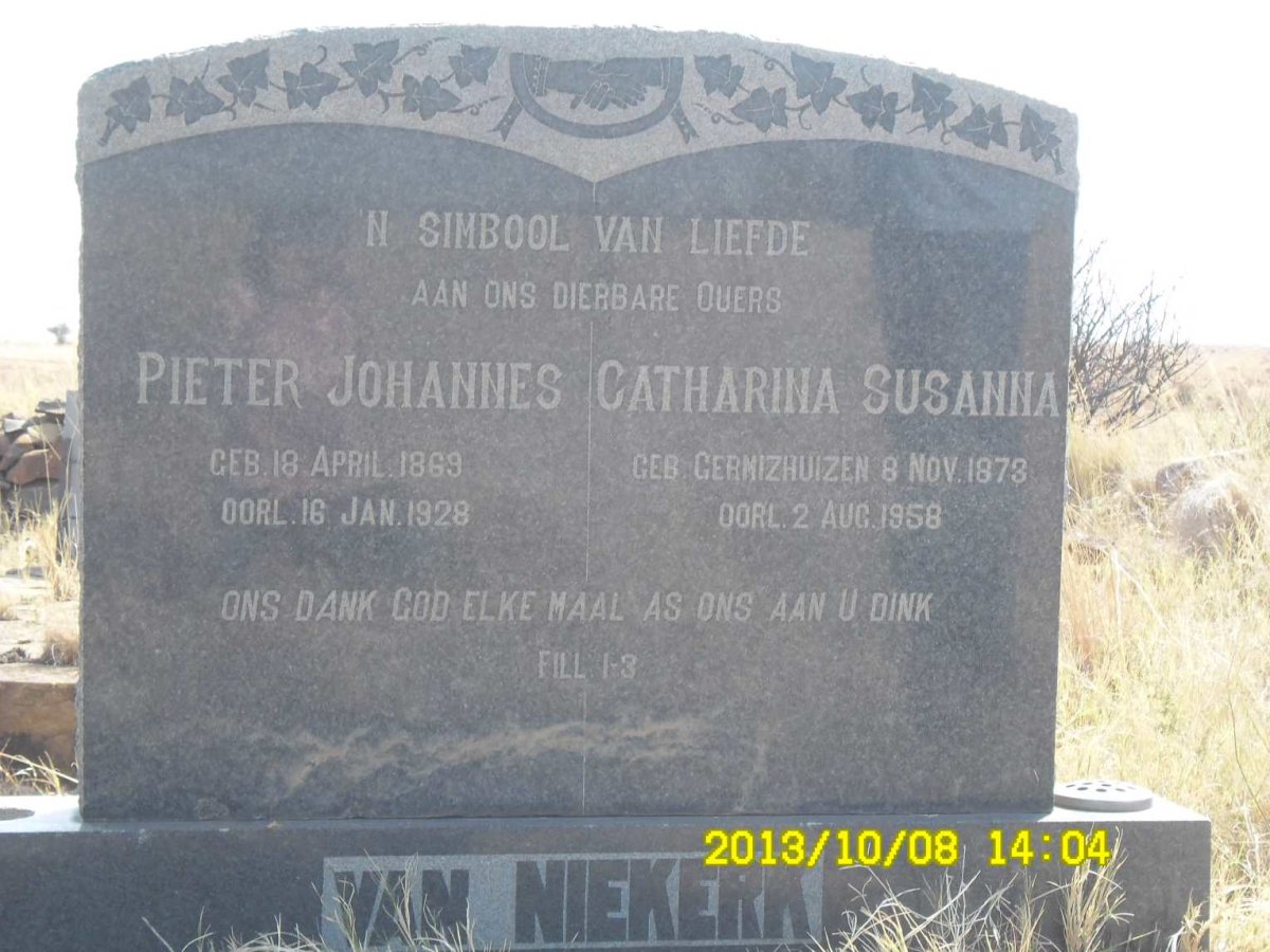 NIEKERK Pieter Johannes, van 1869-1928 &amp; Catharina Susanna GERMISHUIZEN 1873-1958